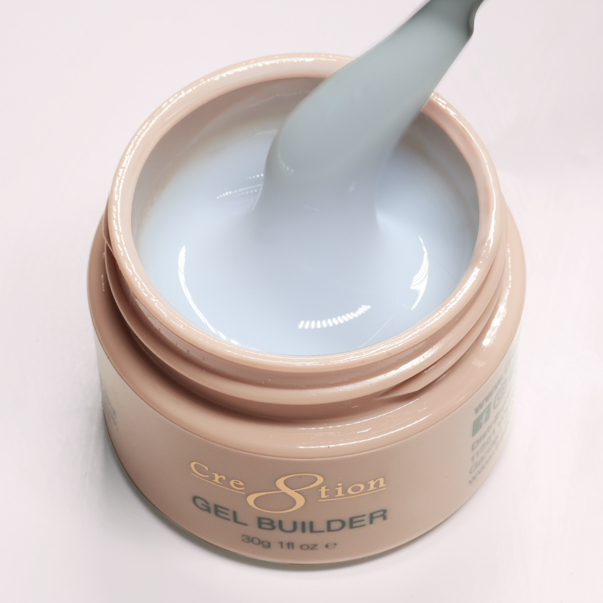 Cre8tion Overlay Builder Gel, Hema Free, Low Heat 1oz #01 White