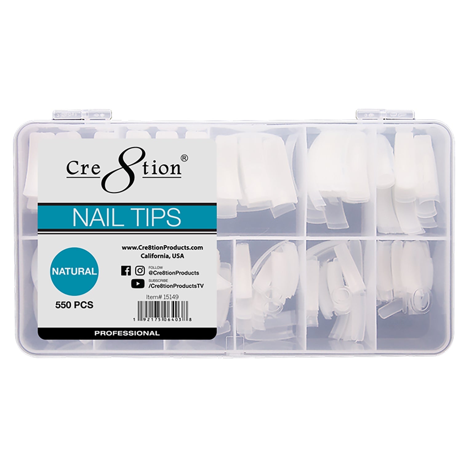 Cre8tion - Natural Nail Tips Box (550pcs)