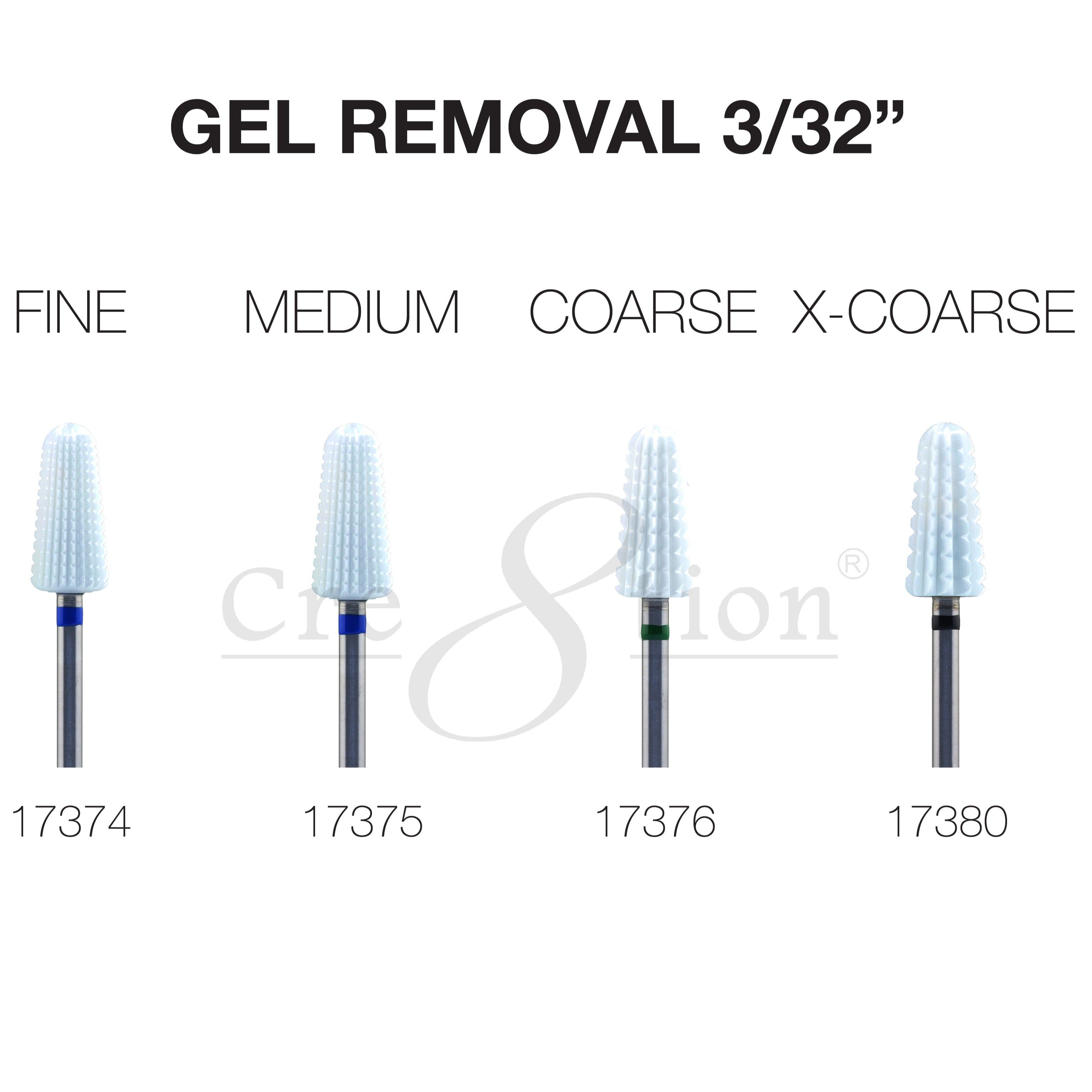 Cre8tion - Ceramic Bits - Gel Removal - 3/32
