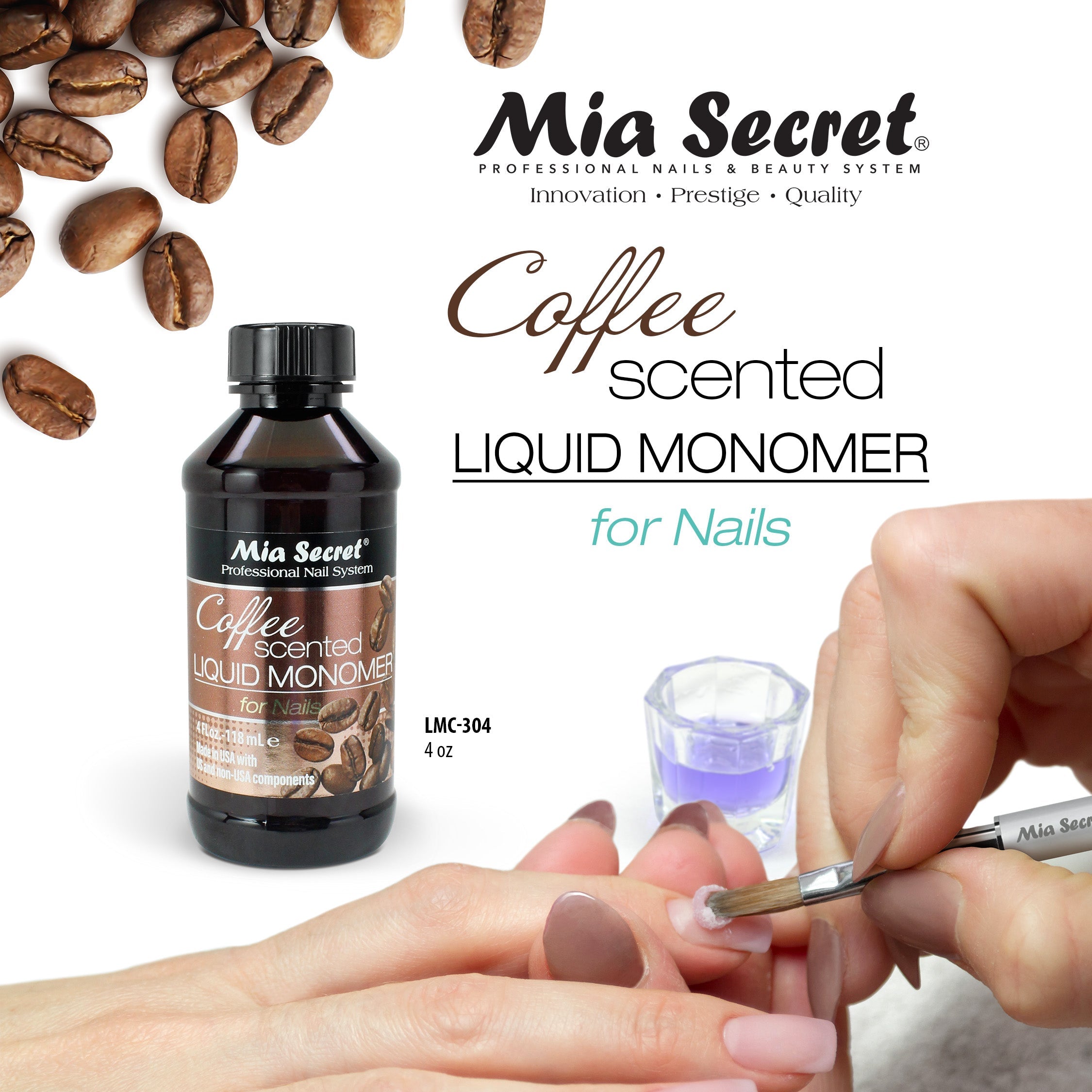 Mia Secret - Coffee Scented Liquid Monomer 4oz/8oz