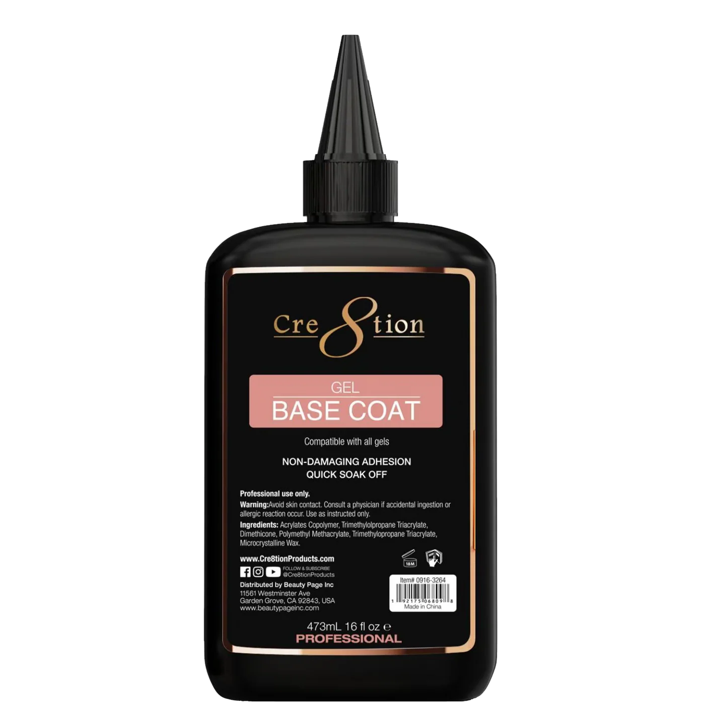 Cre8tion - Base Coat, Diamond Top Coat Refill (16oz)