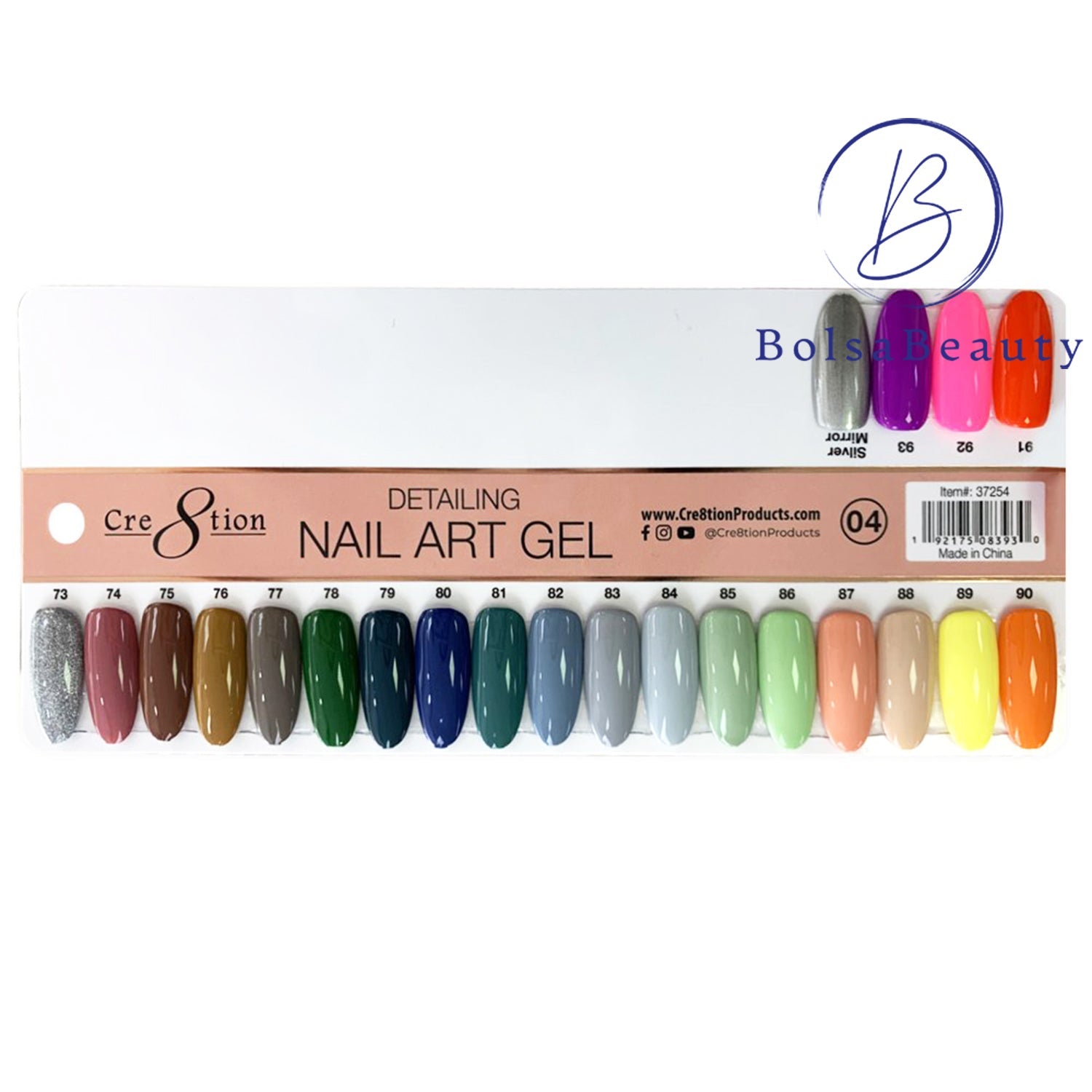Cre8tion - Detail Nail Art Gel - Full Set 93 Colors (#01 - #93)