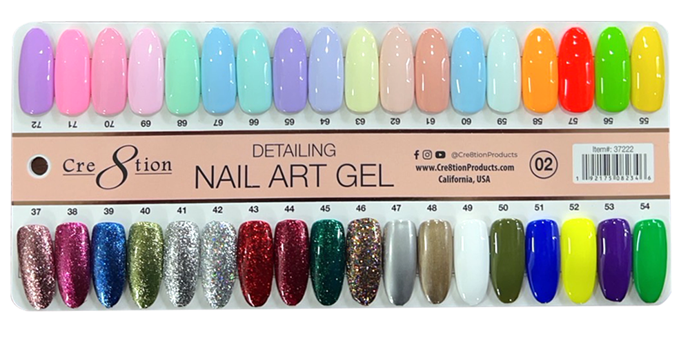 Cre8tion - Detail Nail Art Gel Full Set Chart 02 (#37 - #72)