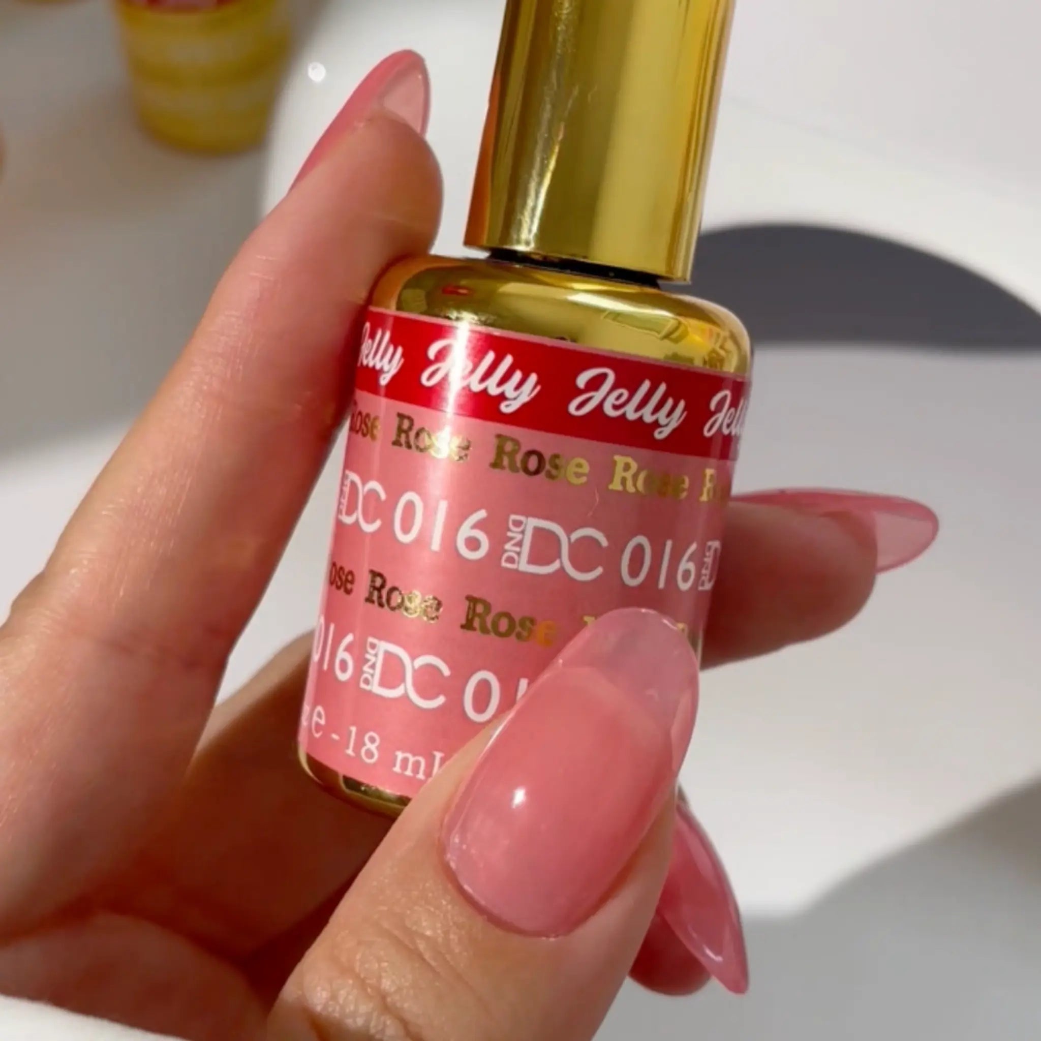 DND DC All My Jelly Gel Polish – #016 Rose (0.6oz / 18ml) – NEW 2026