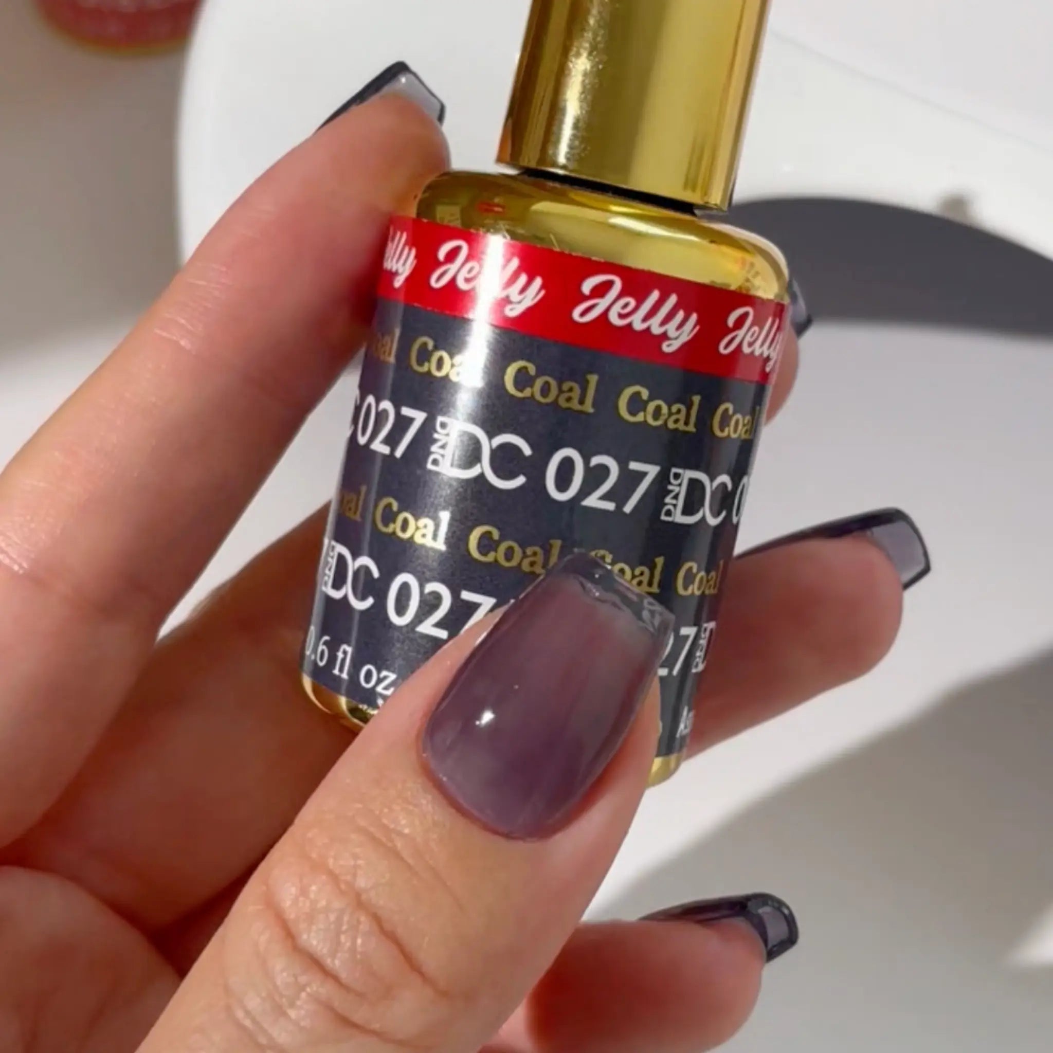 DND DC All My Jelly Gel Polish – #027 Coal (0.6oz / 18ml) – NEW 2026