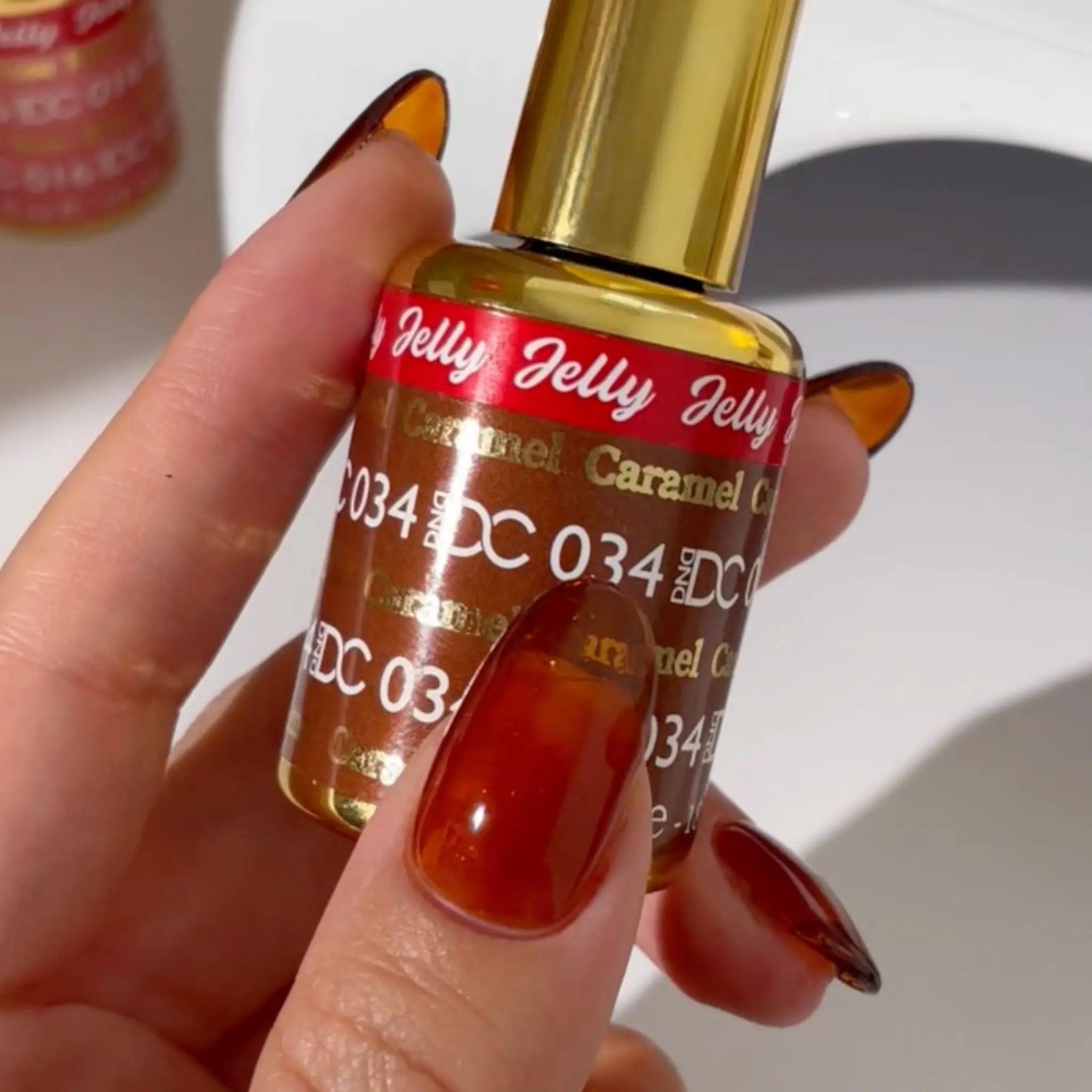DND DC All My Jelly Gel Polish – #034 Caramel (0.6oz / 18ml) – NEW 2026
