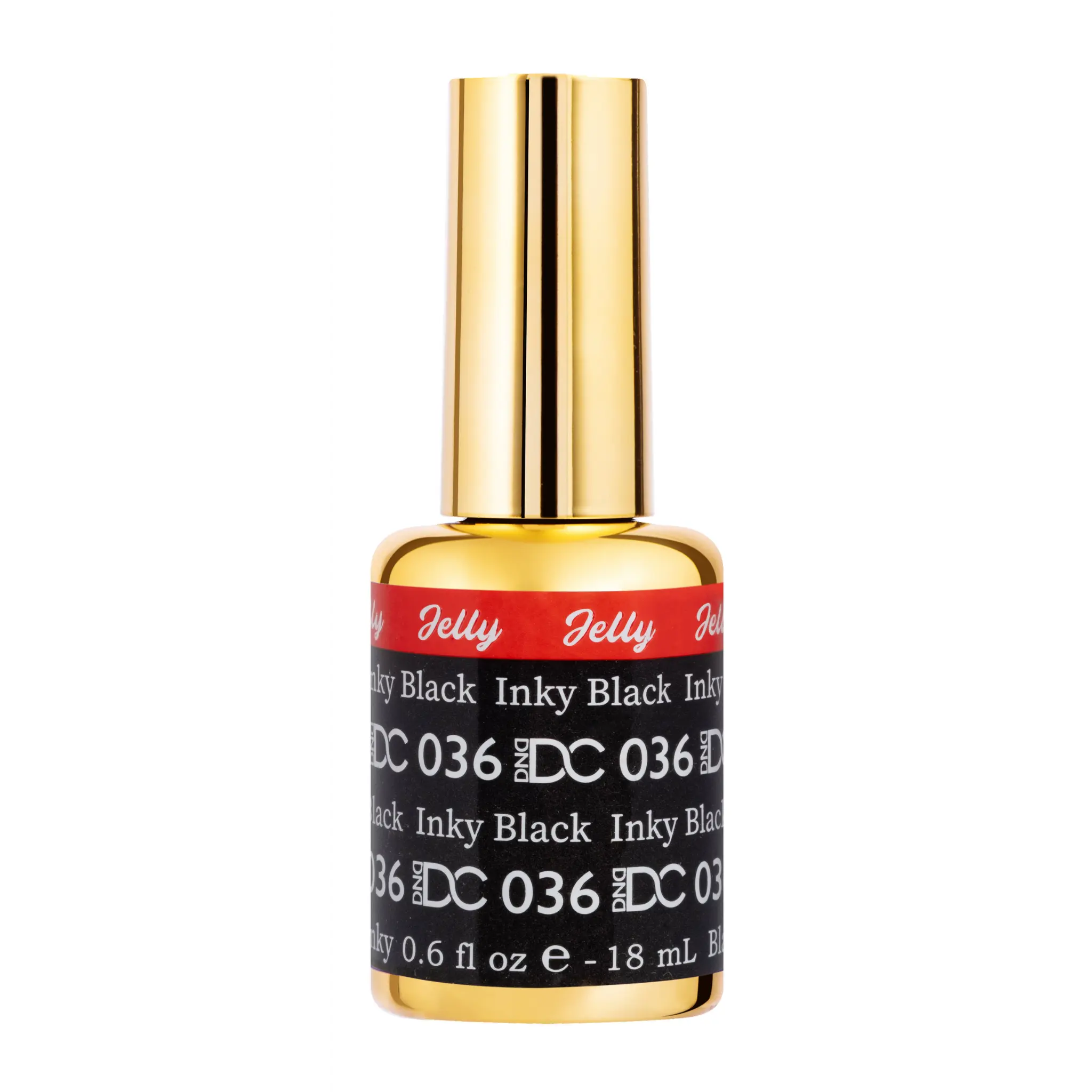 DND DC All My Jelly Gel Polish – #036 Inky Black (0.6oz / 18ml) – NEW 2026