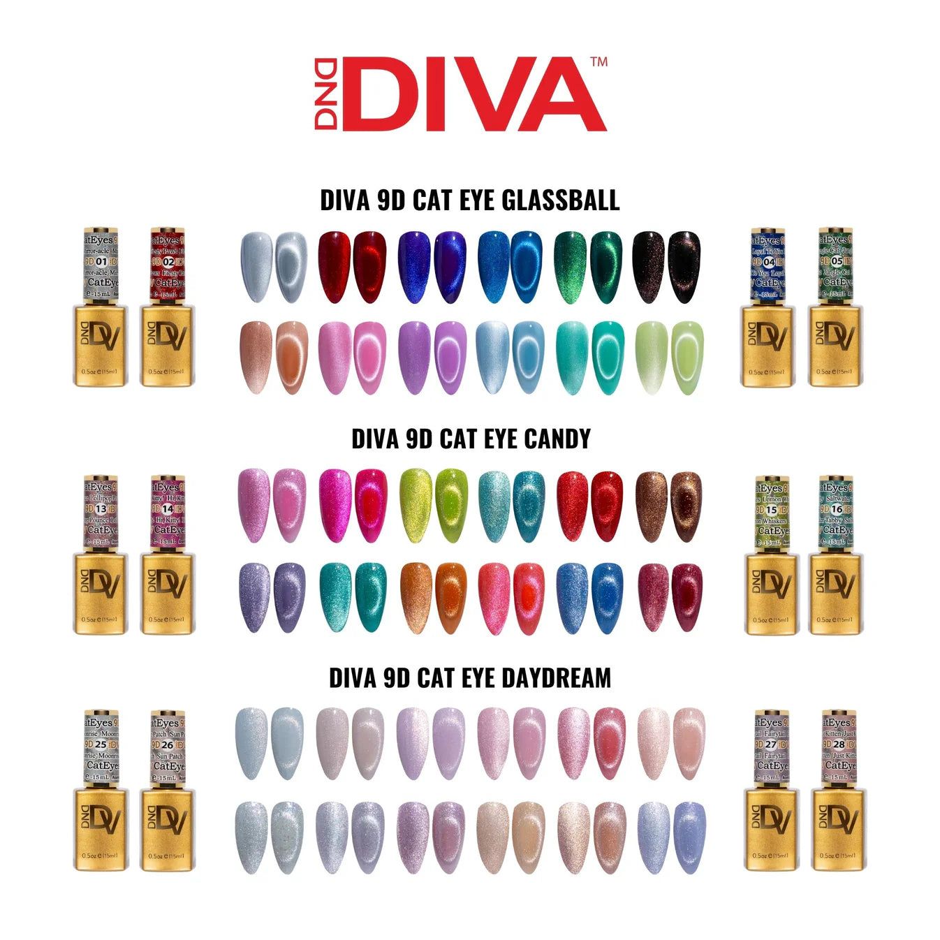 DND - DIVA Cat Eye Full Set 36 Colors