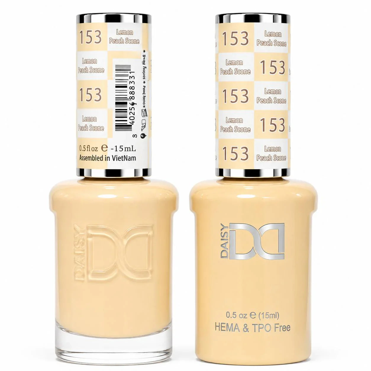 DND HEMA & TPO Free Gel Duo Matching Set – 153 Lemon Peach Scone (Gel + Lacquer)