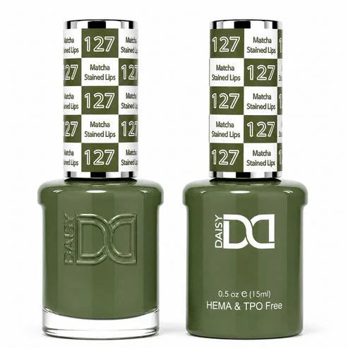 DND HEMA & TPO Free Gel Duo Matching Set – 127 Matcha Stained Lips (Gel + Lacquer)