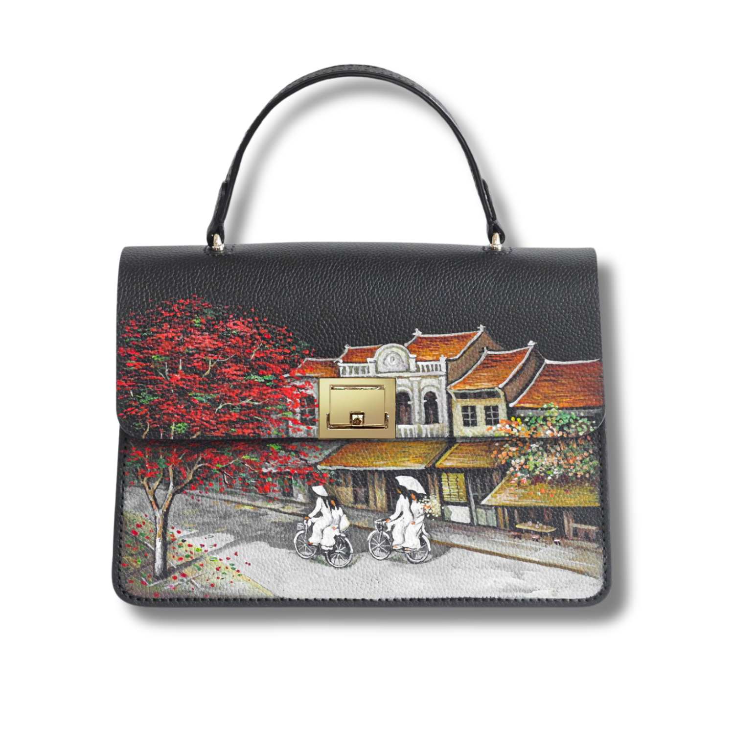 Fleur Medium Hand Bag Three Interior Pockets Custom Color