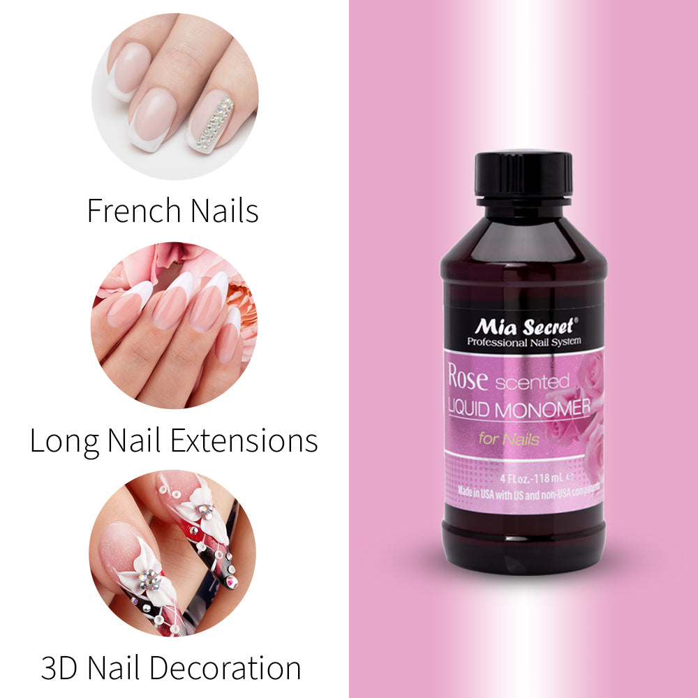 Mia Secret - Rose Scented Liquid Monomer 4 oz.