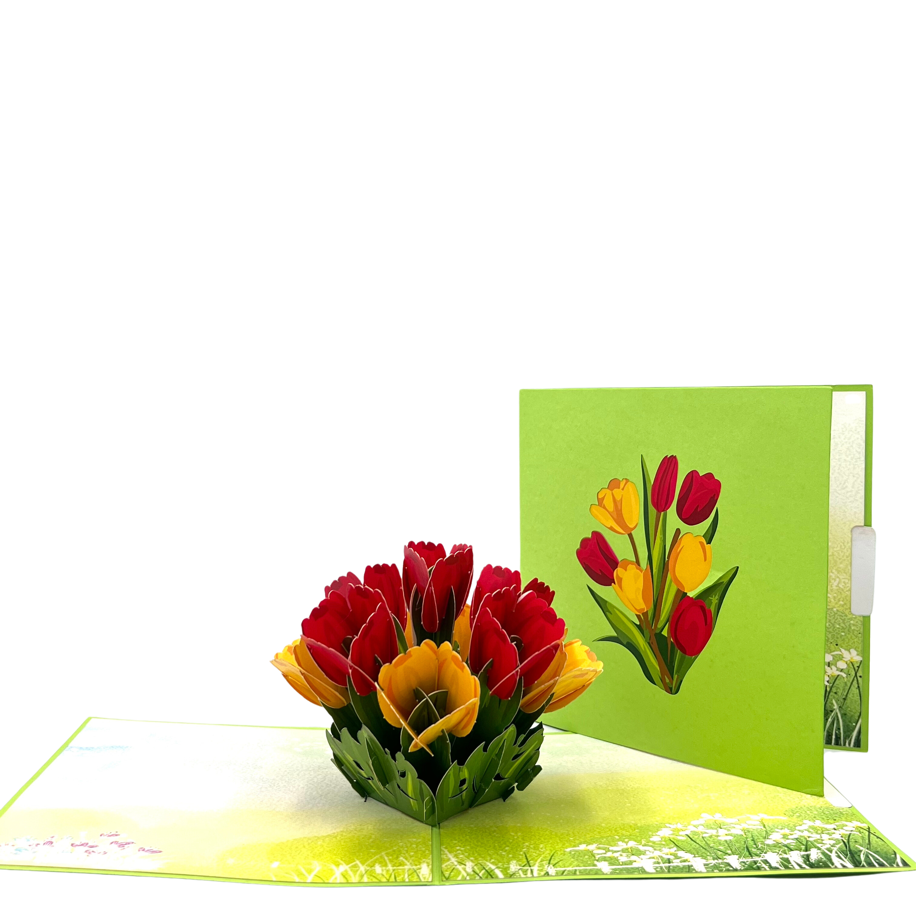 Pop Up Greeting Card Blooming Bouquets of Tulips Flower Spring Nature Card Birthday Card Thank You Card For Kids Mom Dad Family Friend