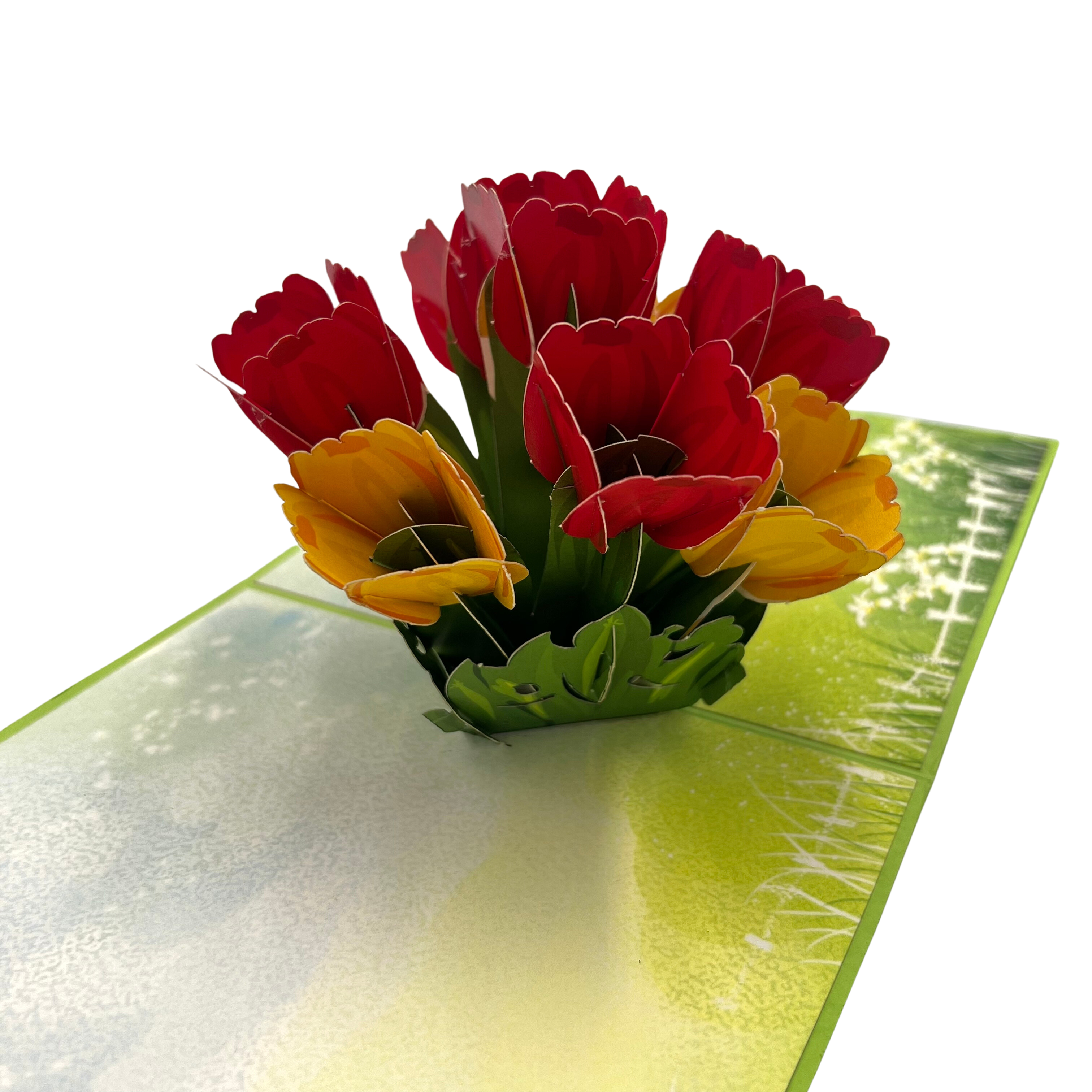 Pop Up Greeting Card Blooming Bouquets of Tulips Flower Spring Nature Card Birthday Card Thank You Card For Kids Mom Dad Family Friend