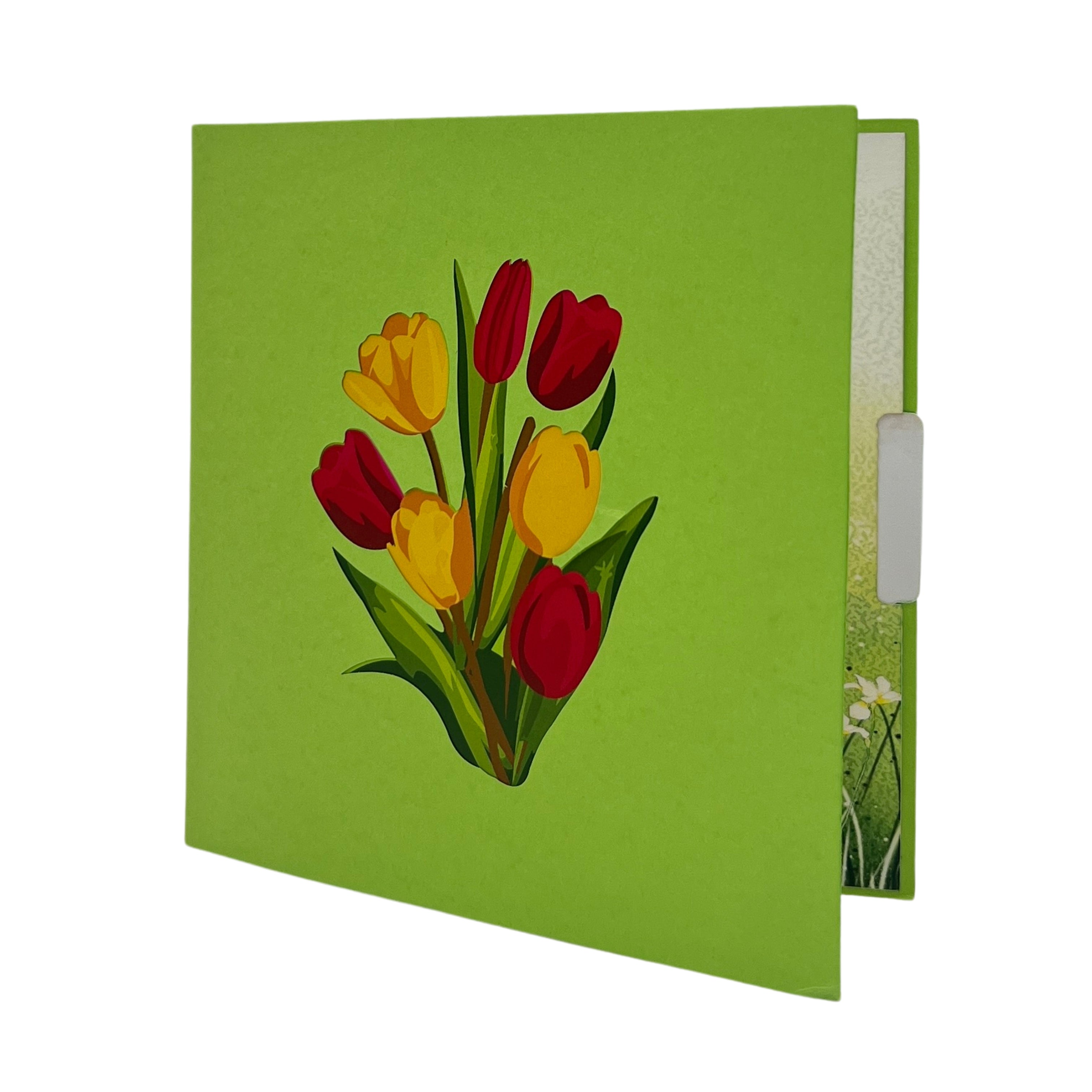 Pop Up Greeting Card Blooming Bouquets of Tulips Flower Spring Nature Card Birthday Card Thank You Card For Kids Mom Dad Family Friend
