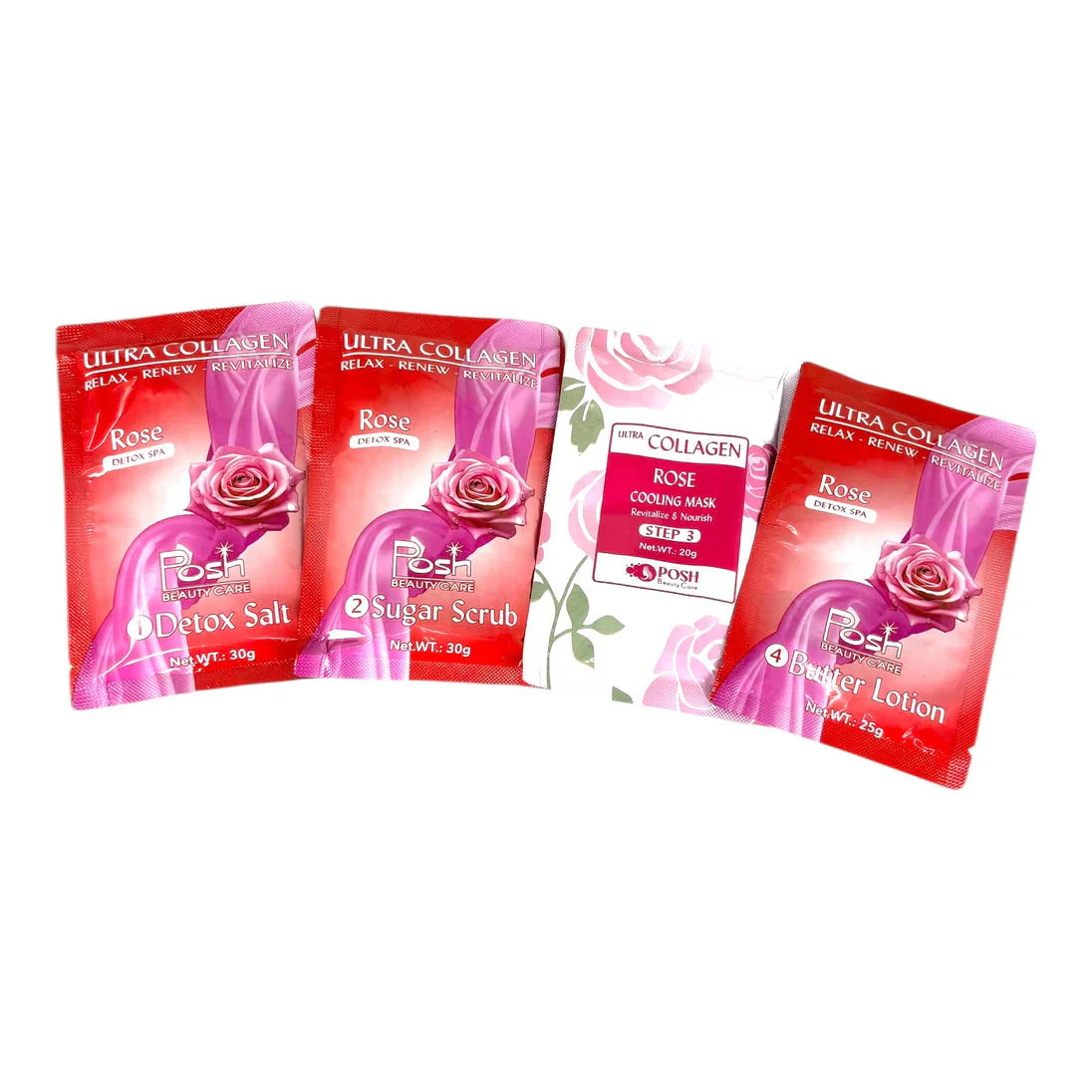 Posh Ultra Collagen 4-in-1 Pedicure/Manicure Kit - Rose (50pcs/case)