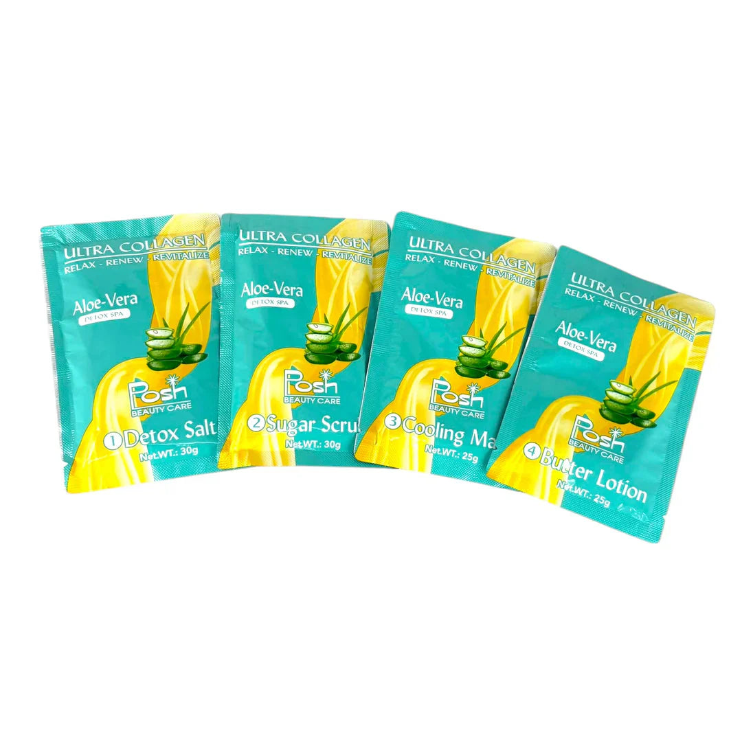 Posh Ultra Collagen 4-in-1 Pedicure/Manicure Kit - Aloe Vera (50pcs/case)