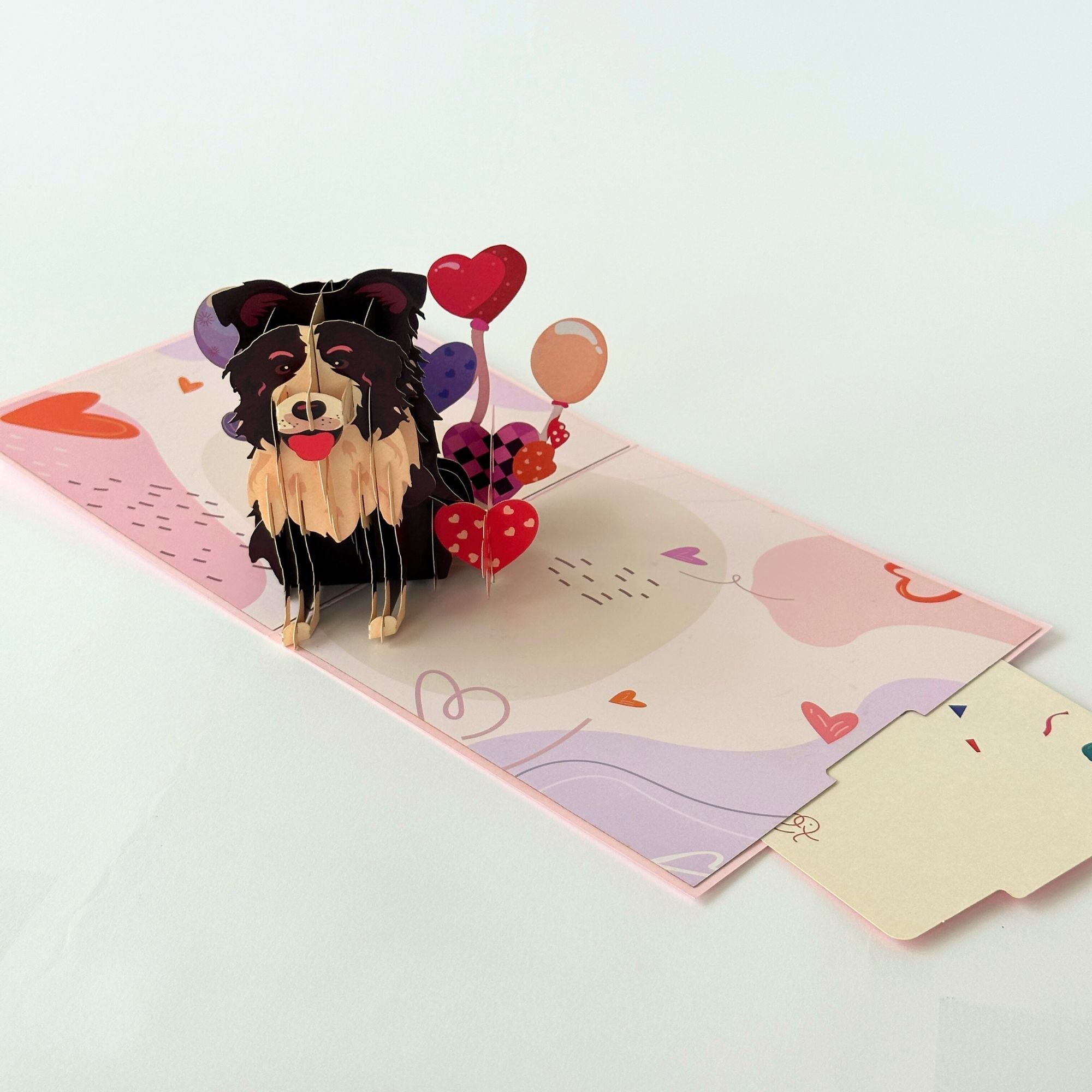 Pop Up Greeting Card Lovely Puppy Birthday Card Thank you Card Gift for Mom Mother's Day Card Dog Card Animal Lover Gift Puppy Pet Friend