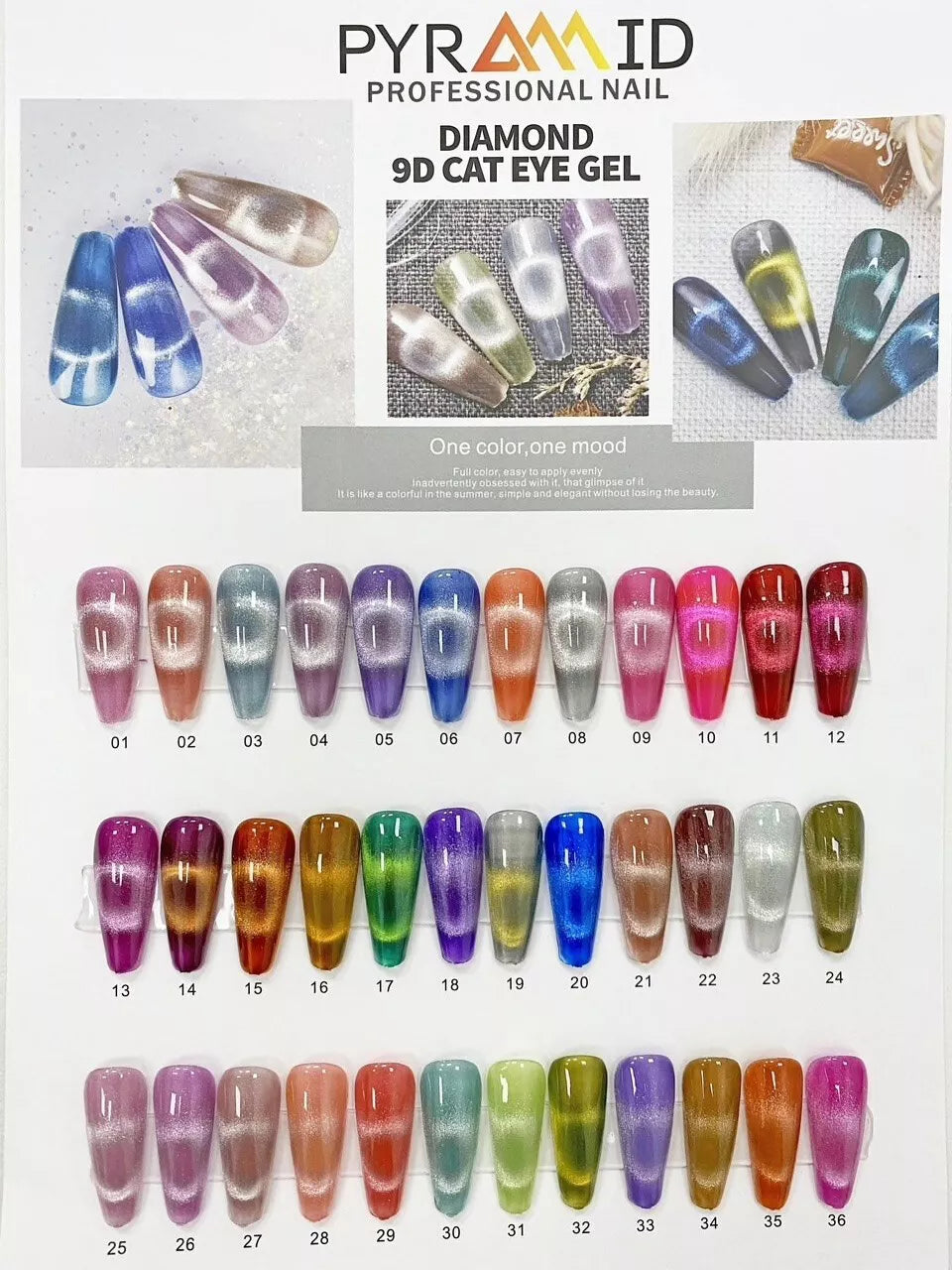 Pyramid - 9D Diamond Cat Eye Full Set (36 Colors) - NEW 2025