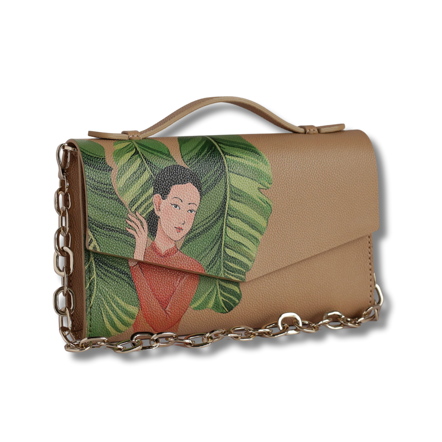 Rose Elegant Clutch Hand Bag Magnetic Closure