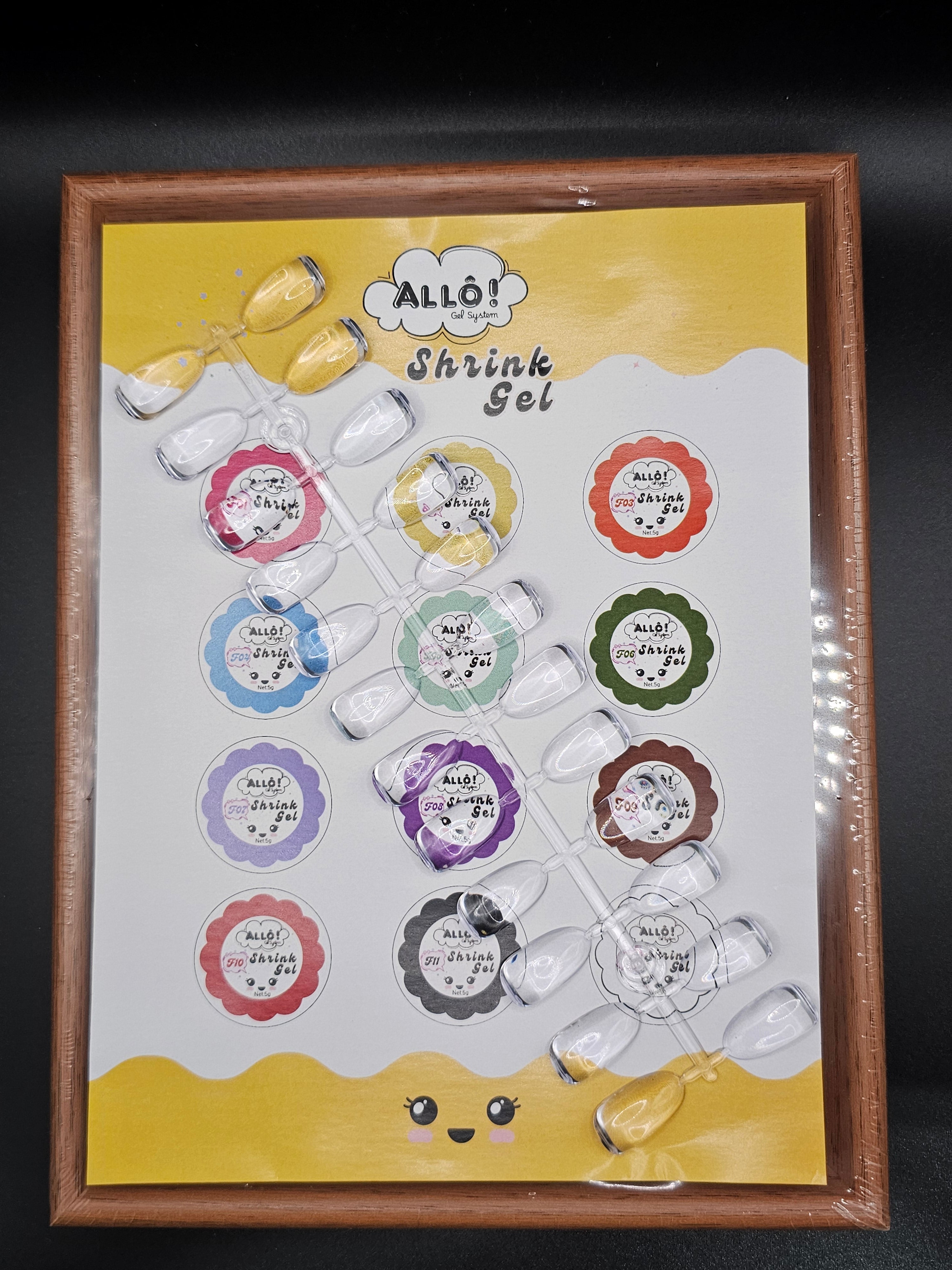 ALLÔ Shrink Gel Art Design - Available in 12 colors (Free 1 Base + Frame Display)