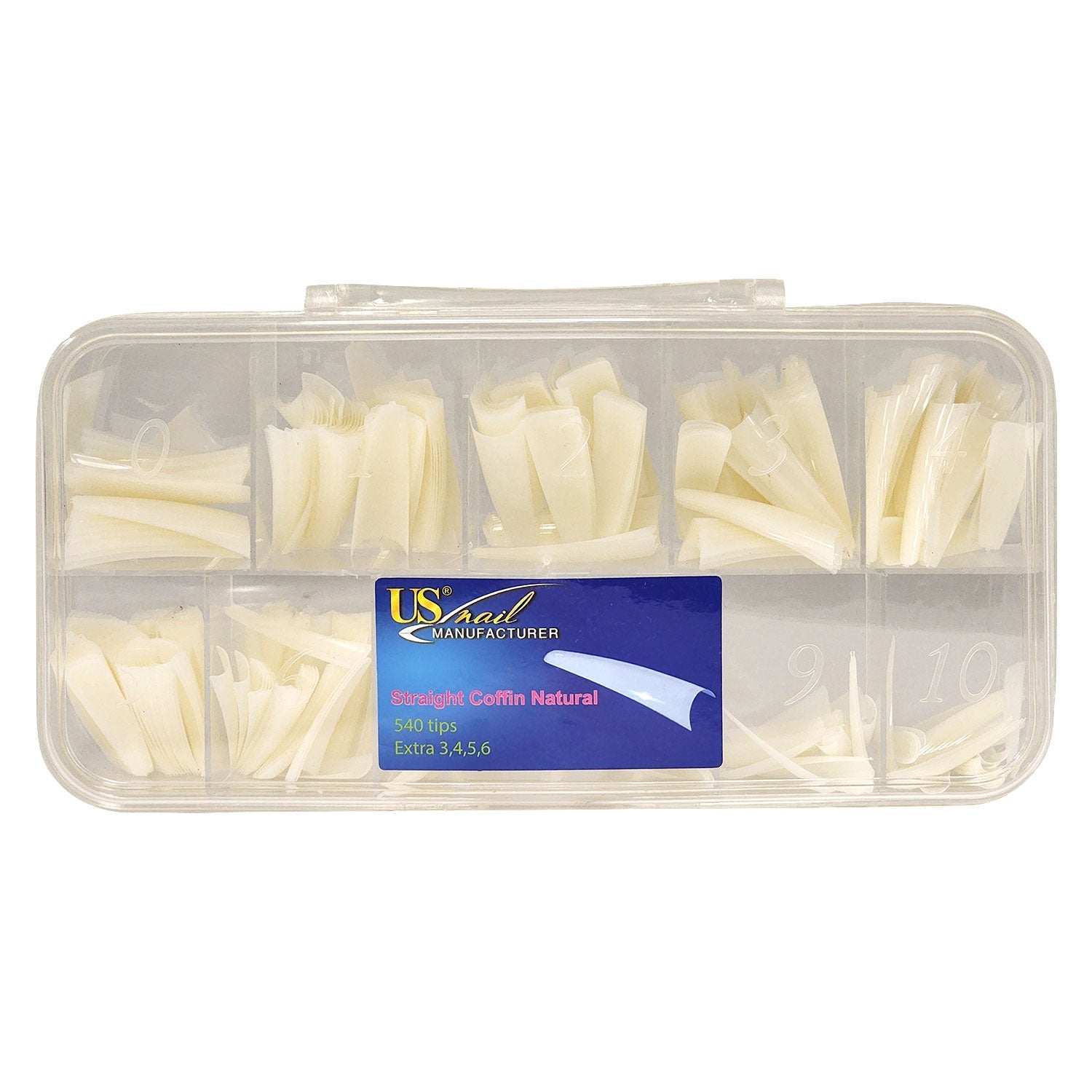 USN - Natural Straight Coffin Tips (540pcs/ Refill)