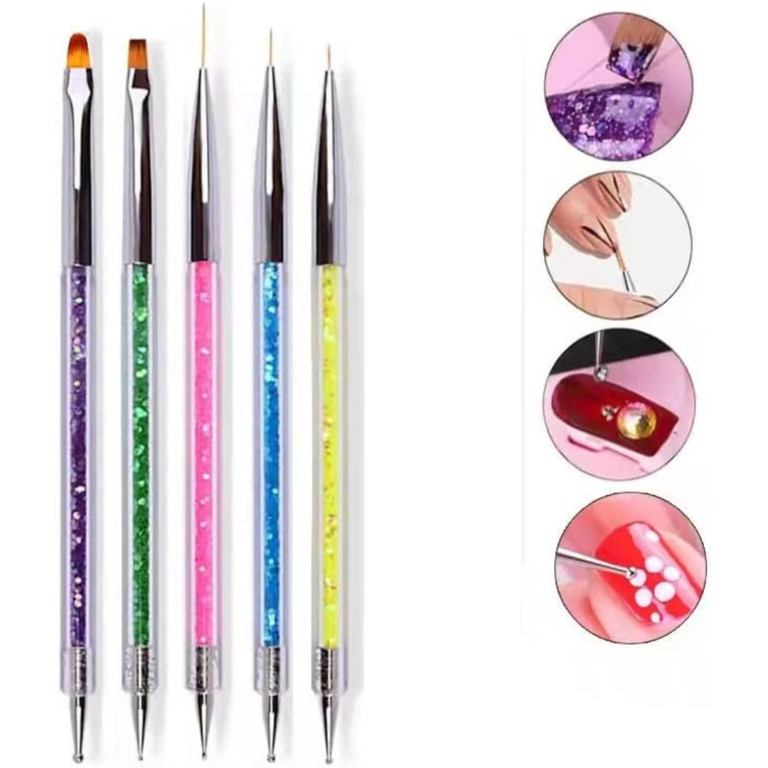 BolsaBeauty - Nail Art Liner Brush Pen Dotting (Set 5pcs)