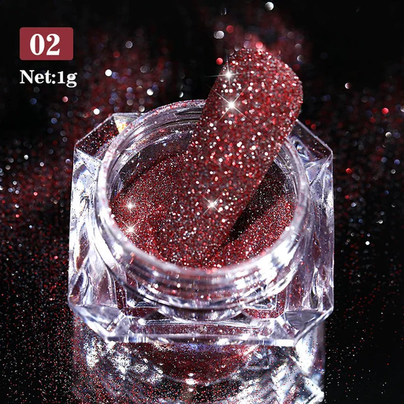 Iridescent Nail Glitter Powder small jar 1gram many colors