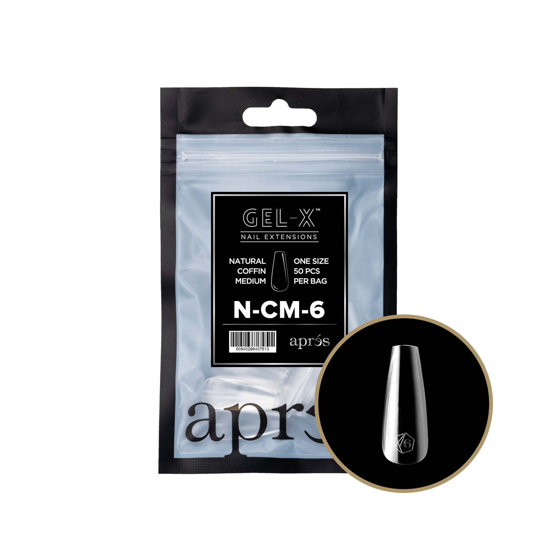 Apres Gel-X Tips 2.0 - NATURAL Coffin Refill Bag