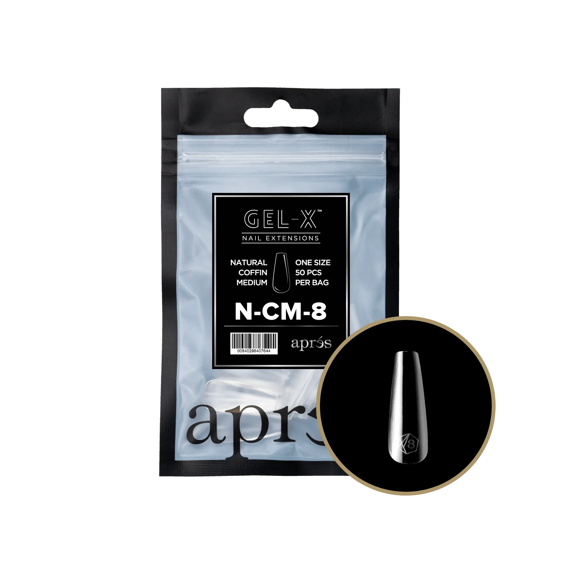 Apres Gel-X Tips 2.0 - NATURAL Coffin Refill Bag