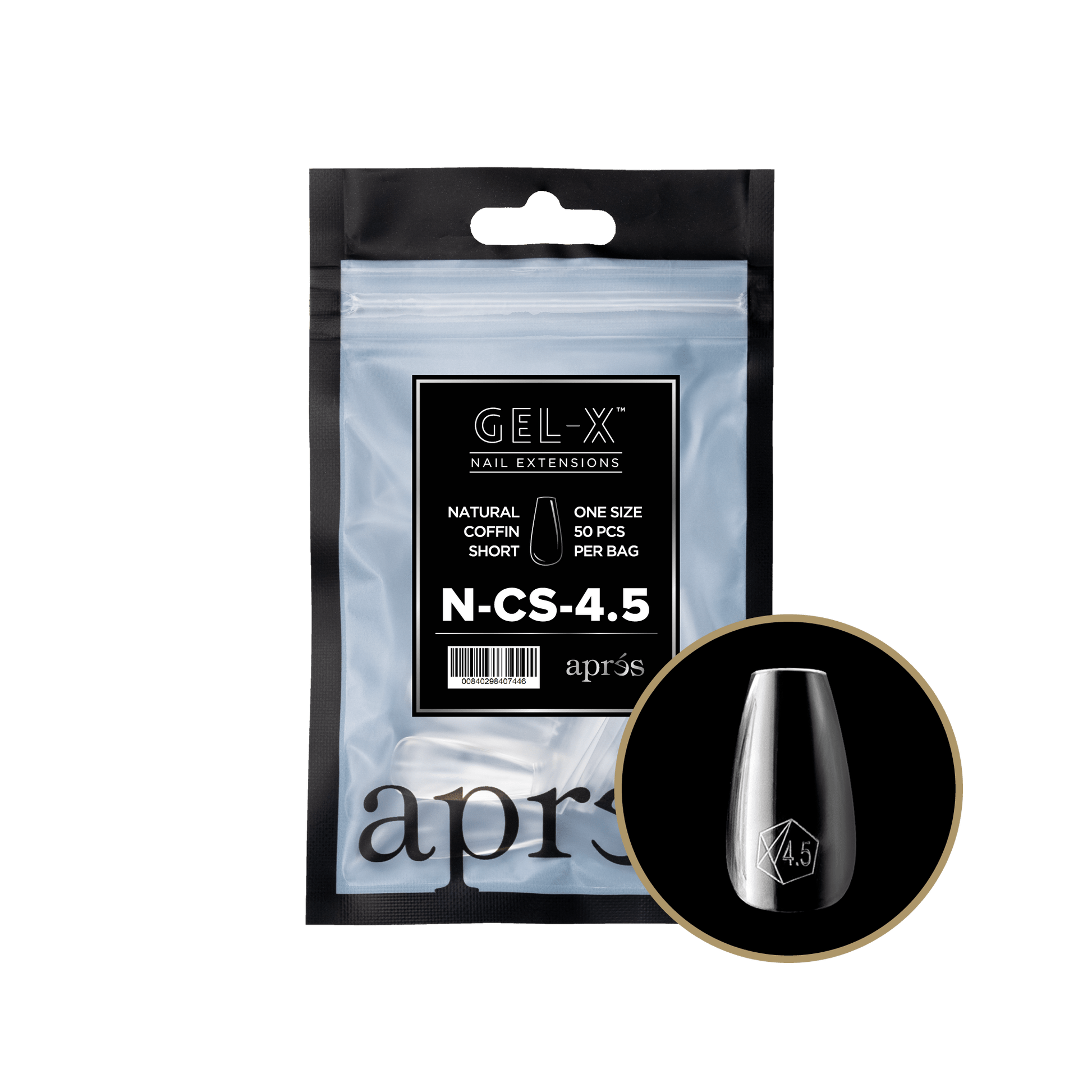 Apres Gel-X Tips 2.0 - NATURAL Coffin Refill Bag
