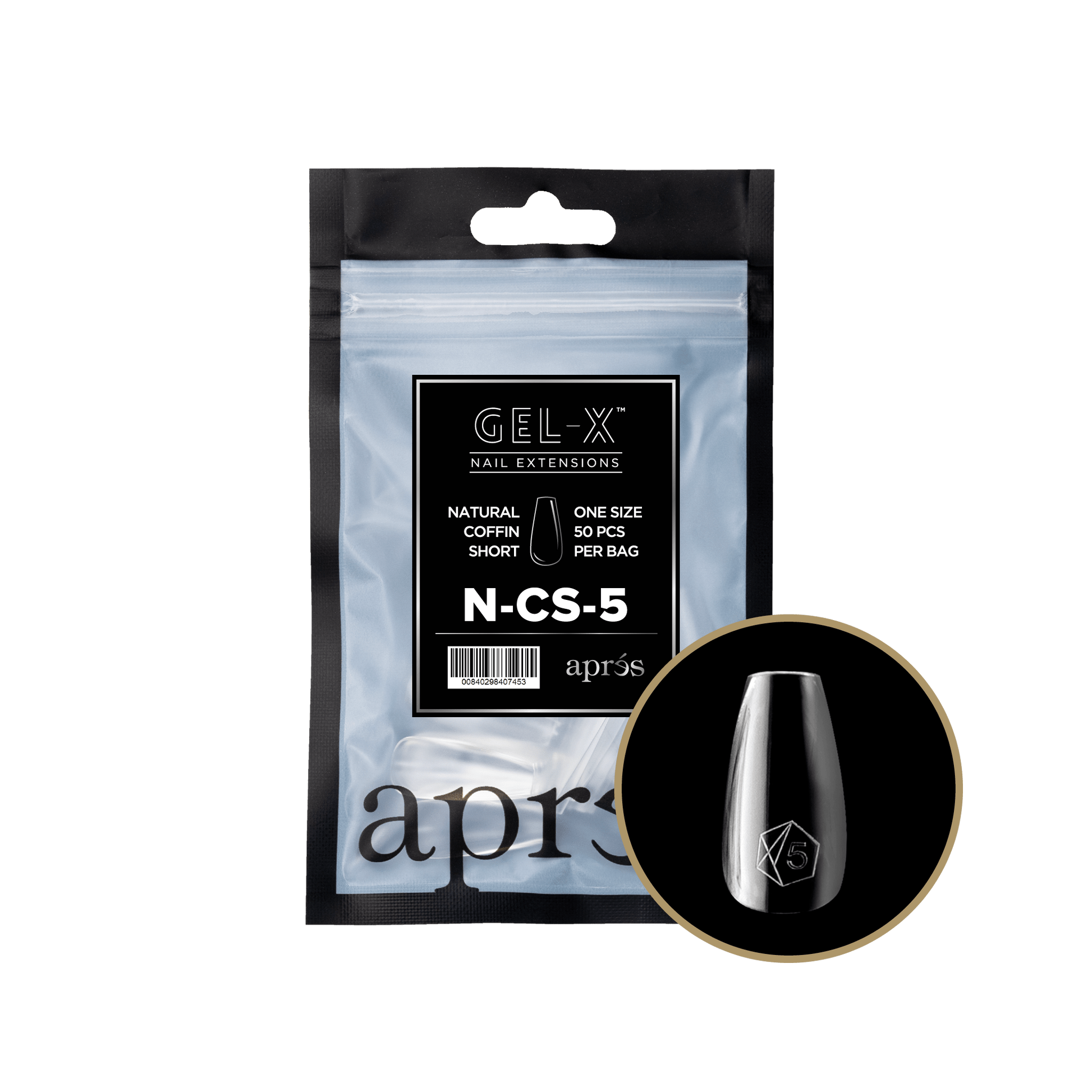 Apres Gel-X Tips 2.0 - NATURAL Coffin Refill Bag