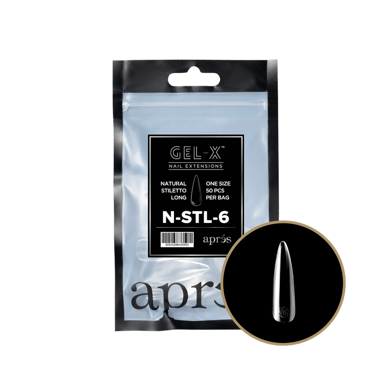 Apres Gel-X Tips 2.0 - NATURAL Stiletto Refill Bag
