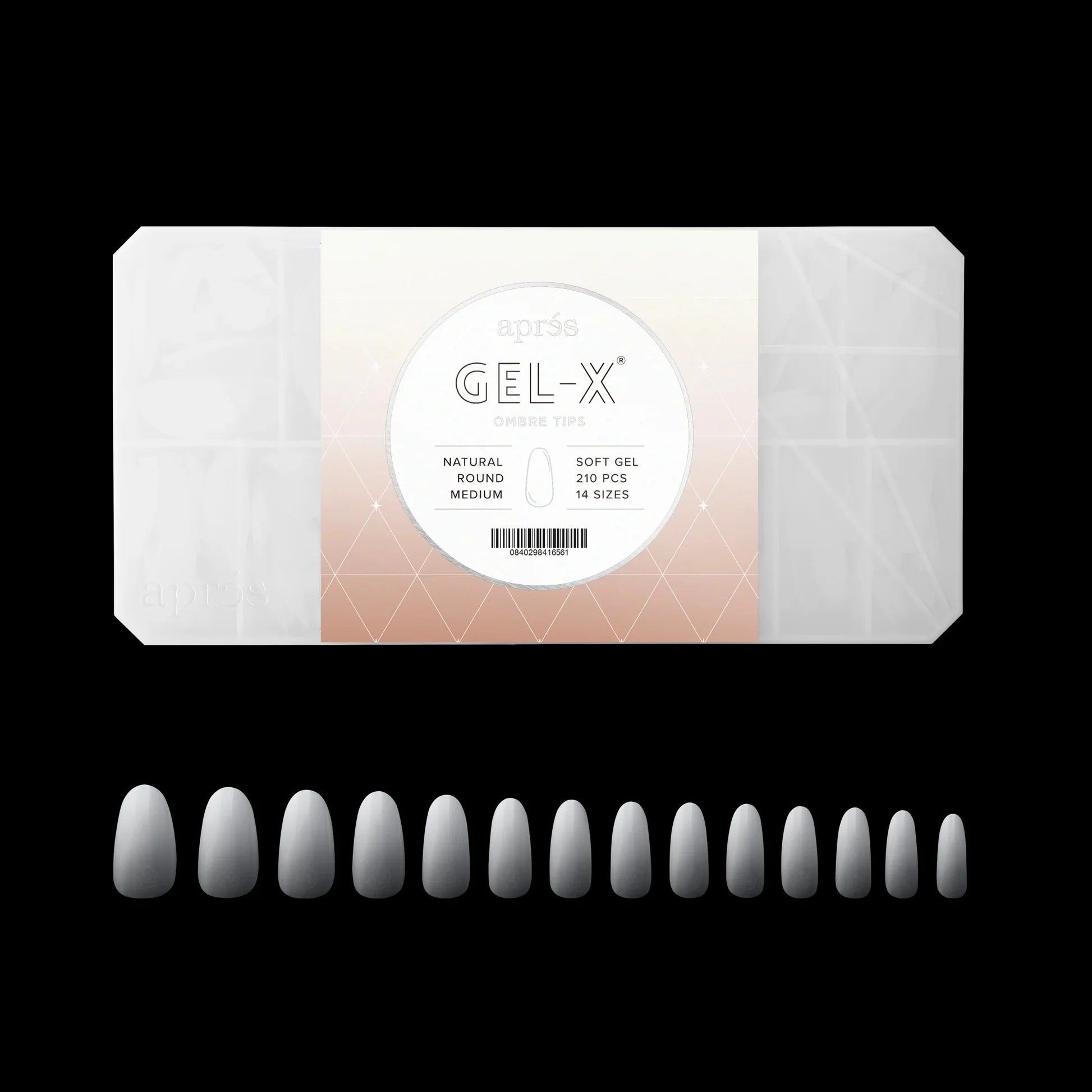 Apres Ombre Gel-X Tips - NATURAL Round 210pcs