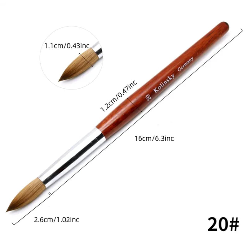 Kolinsky Germany Acrylic Nail Brush Size #8 - #24