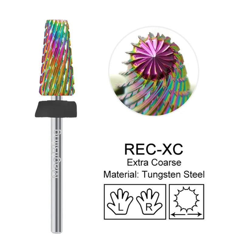 Nail Drill Bits New Cross Cut 5In1 Tungsten Manicure Polishing Tool 3/32"