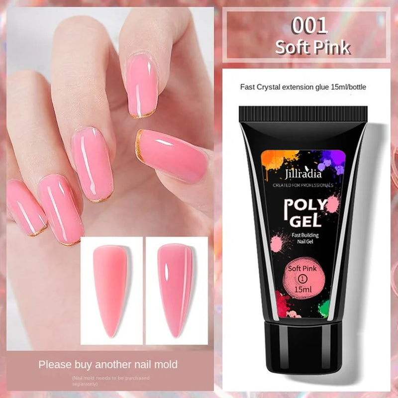 Poly Gel, Fast building Nail Gel, Nail Extension Builder UV Nail Gel 15ml/0.5oz