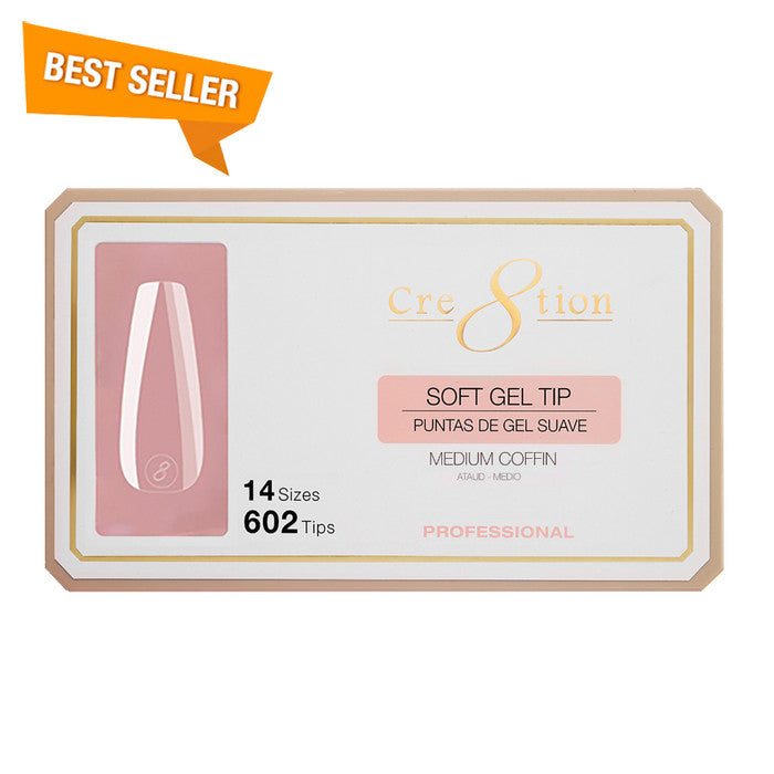 Cre8tion - Gel Tips Combo 3 Sizes: Coffin