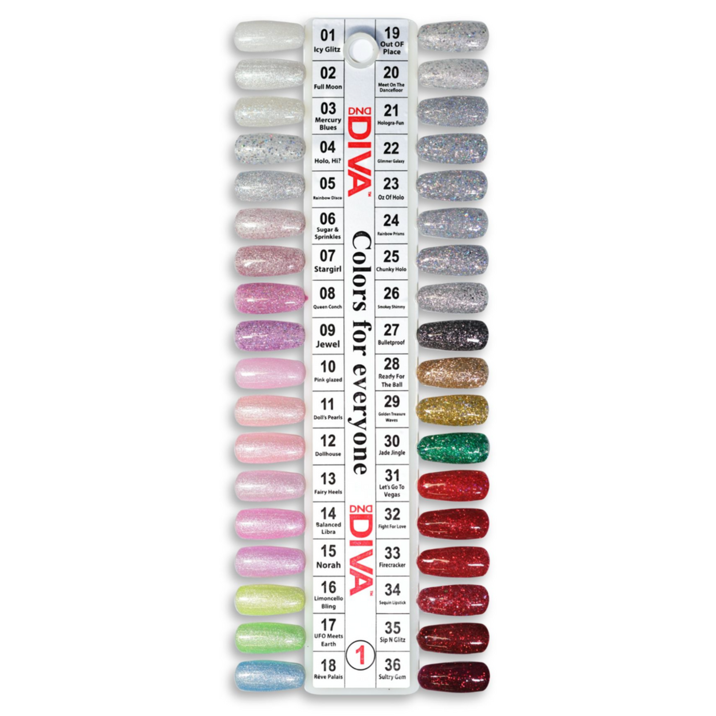 DND - Diva Colors Sample Chart (#01 - #08)