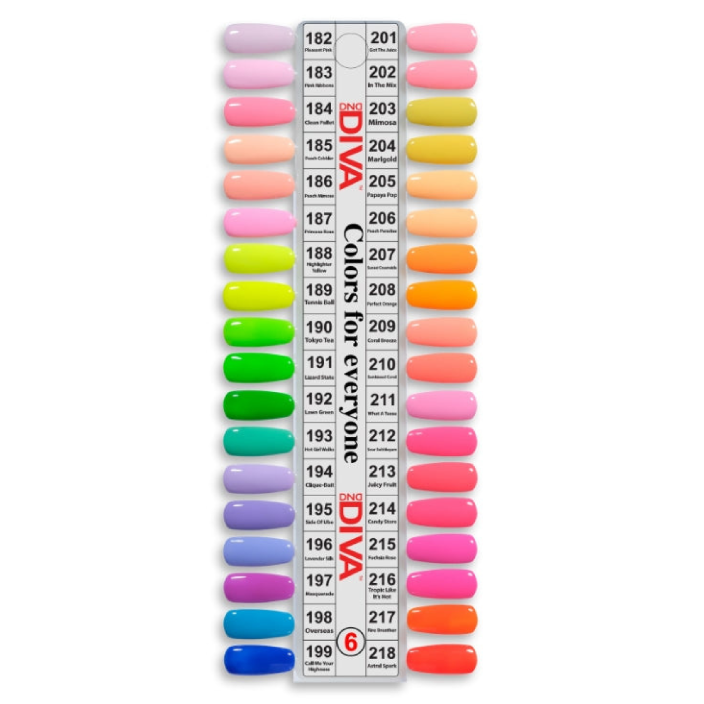 DND - Diva Colors Sample Chart (#01 - #08)