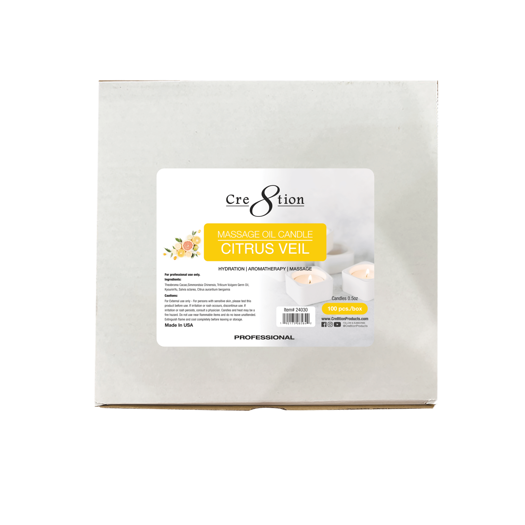 Cre8tion Massage Oil Candles - Tealight 0.5oz