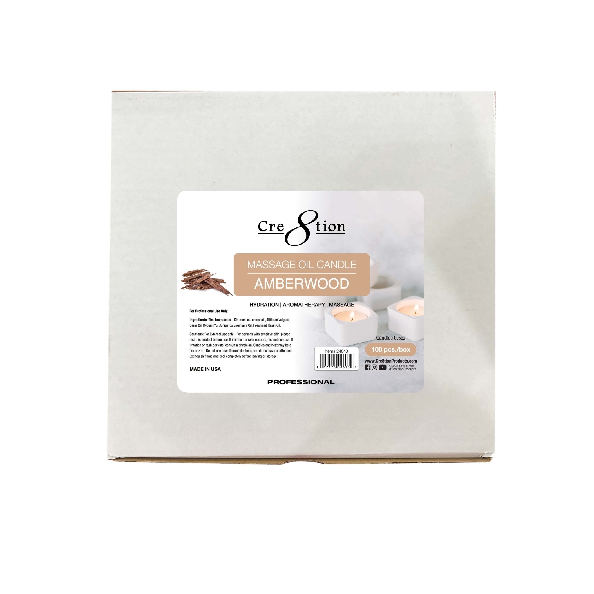 Cre8tion Massage Oil Candles - Tealight 0.5oz