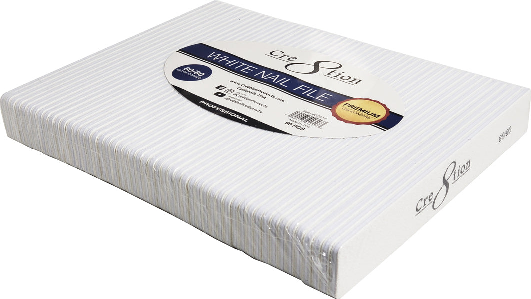 Cre8tion - Regular Nail File 50pcs (White/ Zebra)