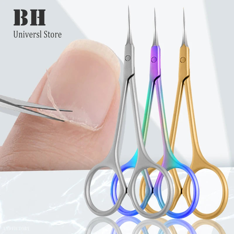 Stainless Steel Cuticle Scissors Dead Skin Remover for Nails Art Clippers Nail Scissors Manicure Tip Scissor
