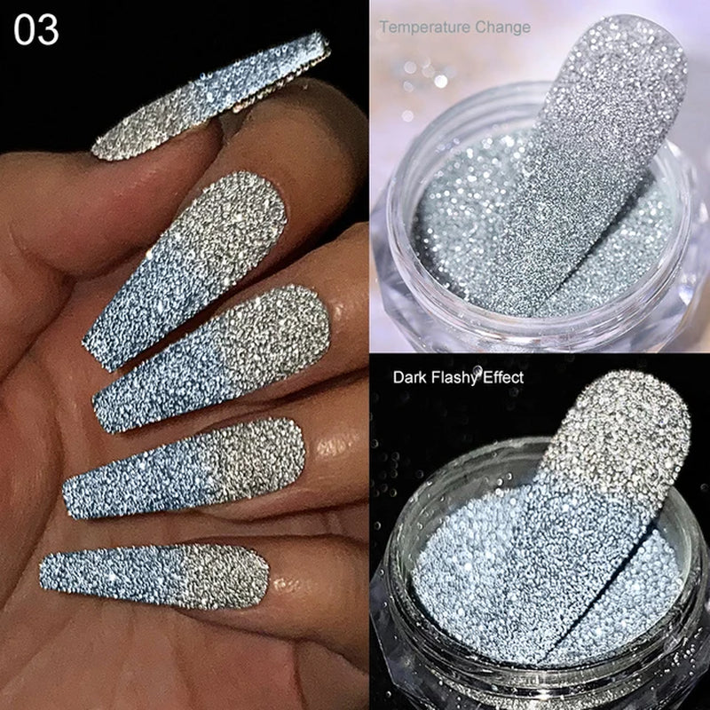 Iridescent Nail Glitter Powder small jar 1gram many colors