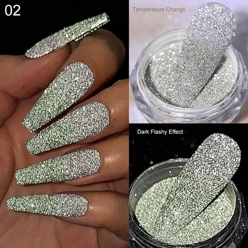 Iridescent Nail Glitter Powder small jar 1gram many colors