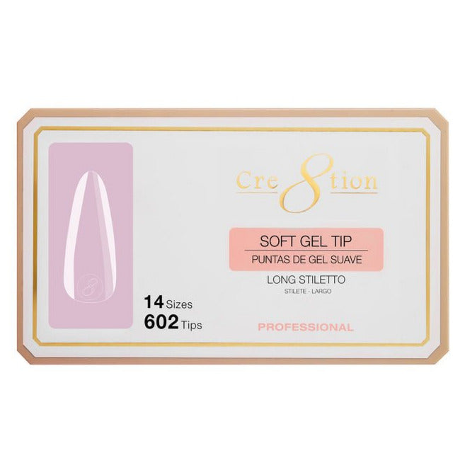 Cre8tion - Soft Gel X Tips Box - Stiletto (S, M, L)