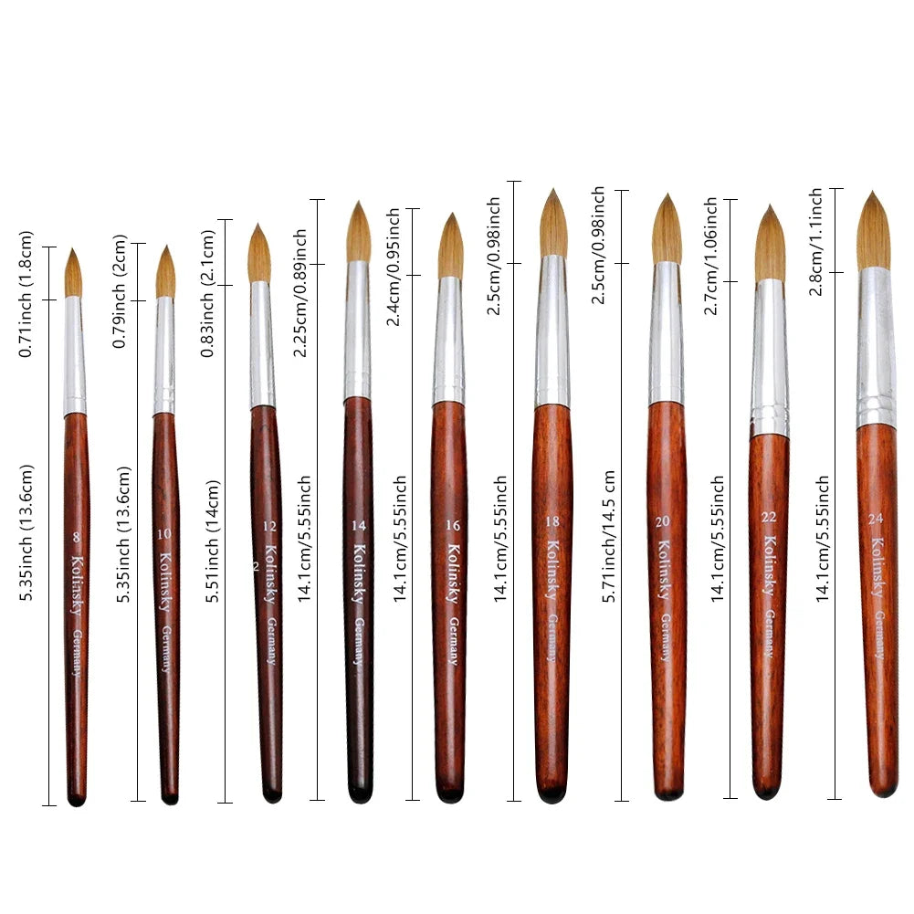 Kolinsky Germany Acrylic Nail Brush Size #8 - #24