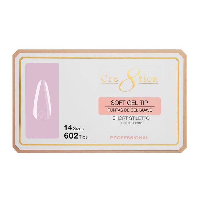 Cre8tion - Soft Gel X Tips Box - Stiletto (S, M, L)