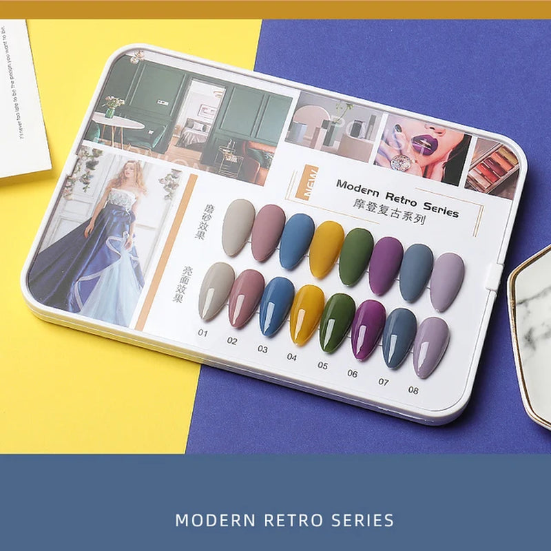 Nail Gel Polish UV Set 8 Colors for Professional Nail Salon